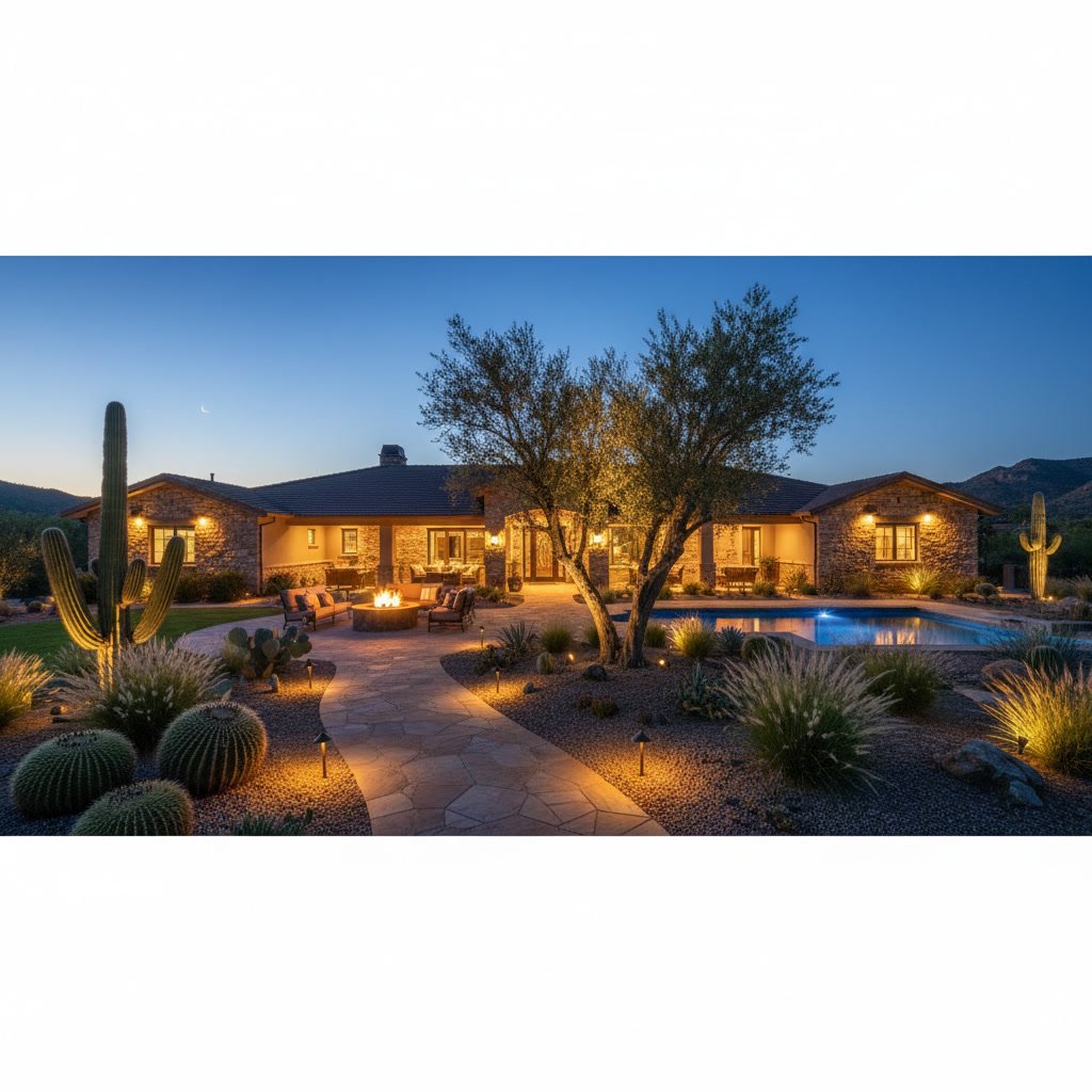 residential outdoor lighting installation on Chino Valley home facade