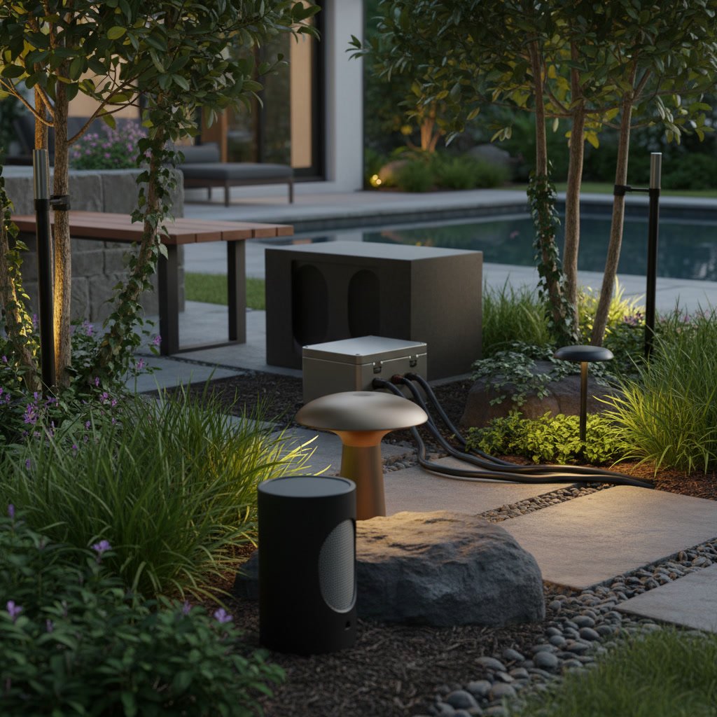 Smart outdoor lighting and audio control panel installation