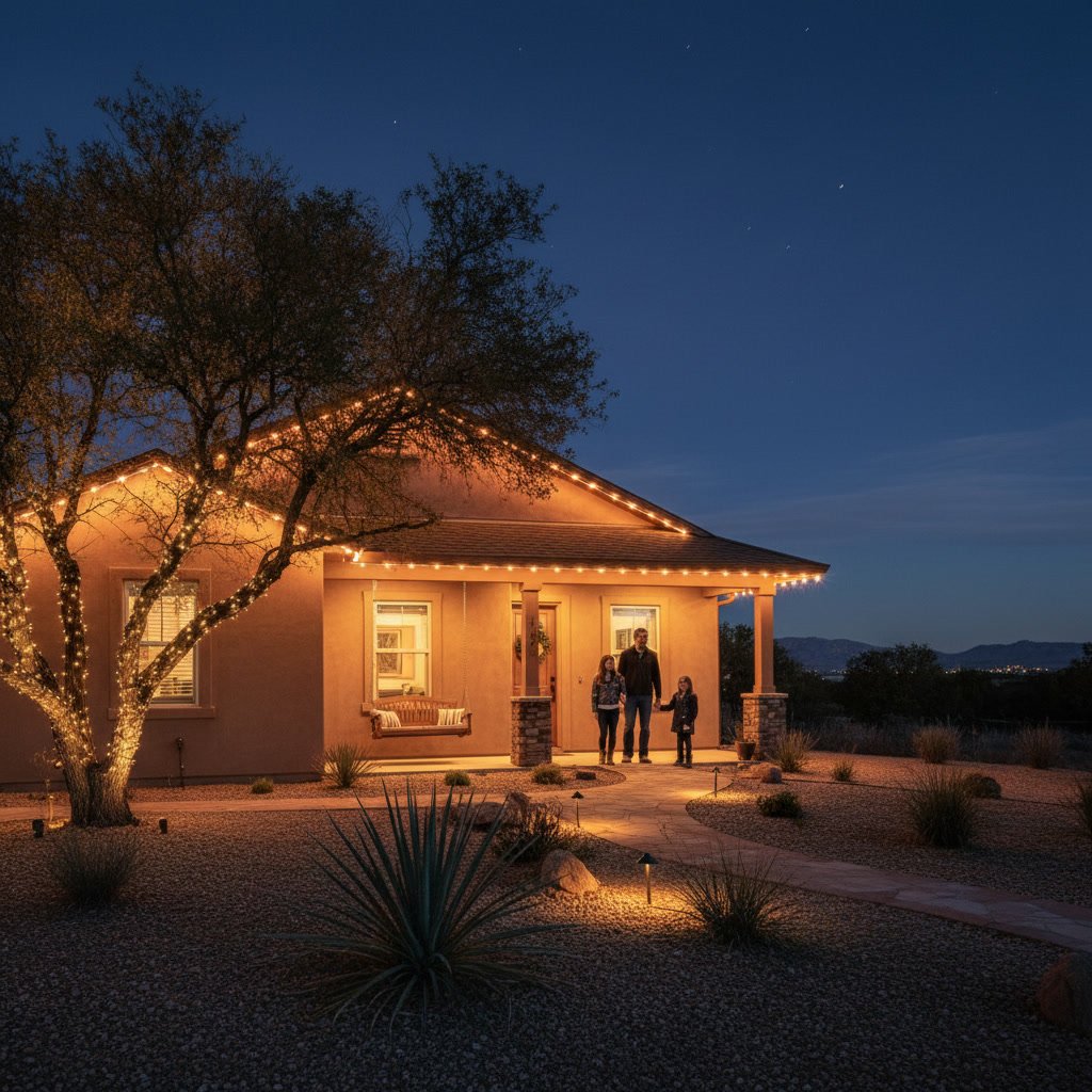 holiday lighting display on Chino Valley residential property